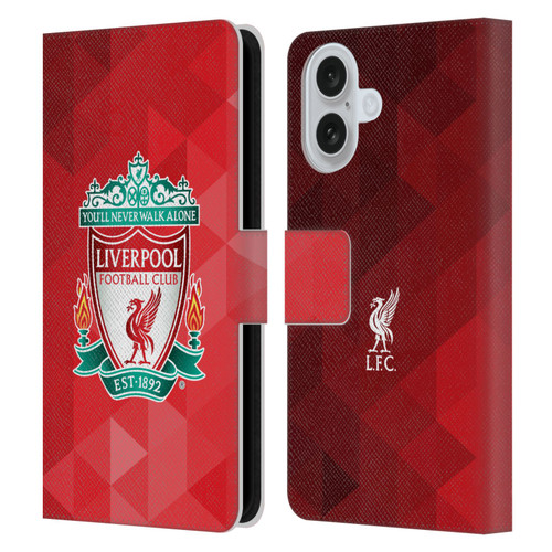 Liverpool Football Club Crest 1 Red Geometric 1 Leather Book Wallet Case Cover For Apple iPhone 16