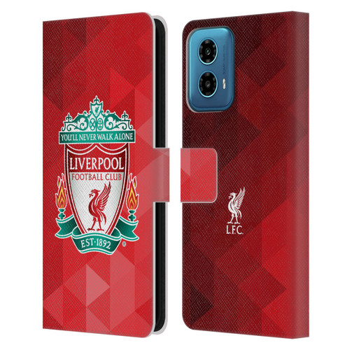 Liverpool Football Club Crest 1 Red Geometric 1 Leather Book Wallet Case Cover For Motorola Moto G34 5G