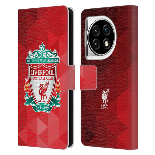 Liverpool Football Club Crest 1 Red Geometric 1 Leather Book Wallet Case Cover For OPPO OnePlus Ace 3 5G