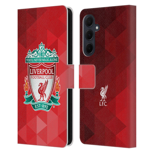 Liverpool Football Club Crest 1 Red Geometric 1 Leather Book Wallet Case Cover For Samsung Galaxy A35 5G