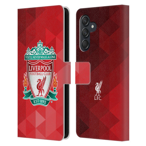 Liverpool Football Club Crest 1 Red Geometric 1 Leather Book Wallet Case Cover For Samsung Galaxy M55 5G