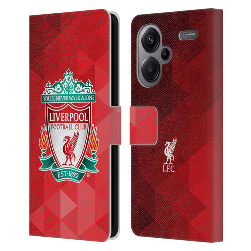 Liverpool Football Club Crest 1 Red Geometric 1 Leather Book Wallet Case Cover For Xiaomi Redmi Note 13 Pro Plus 5G