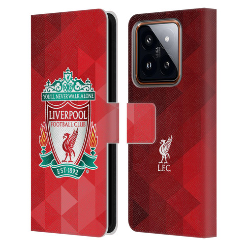 Liverpool Football Club Crest 1 Red Geometric 1 Leather Book Wallet Case Cover For Xiaomi 14