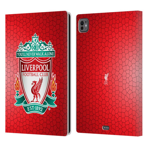 Liverpool Football Club Crest 2 Red Pixel 1 Leather Book Wallet Case Cover For Apple iPad Pro 11 M4 2024