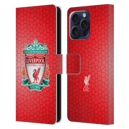 Liverpool Football Club Crest 2 Red Pixel 1 Leather Book Wallet Case Cover For Apple iPhone 16 Pro Max