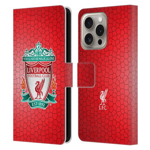 Liverpool Football Club Crest 2 Red Pixel 1 Leather Book Wallet Case Cover For Apple iPhone 16 Pro