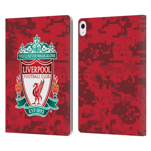 Liverpool Football Club Digital Camouflage Home Red Crest Leather Book Wallet Case Cover For Apple iPad Air 13 2024