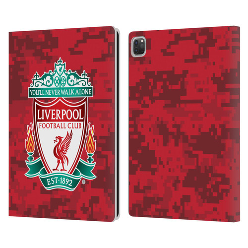 Liverpool Football Club Digital Camouflage Home Red Crest Leather Book Wallet Case Cover For Apple iPad Pro 13 M4 2024