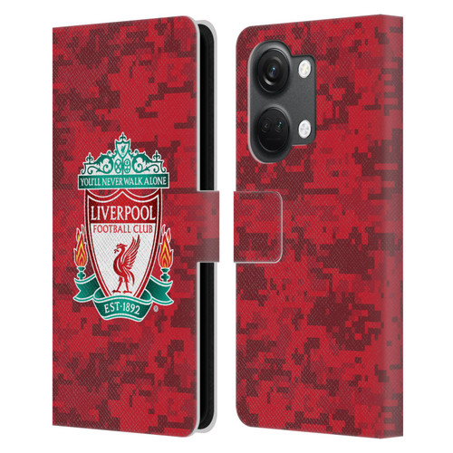 Liverpool Football Club Digital Camouflage Home Red Crest Leather Book Wallet Case Cover For OnePlus Nord 3 5G