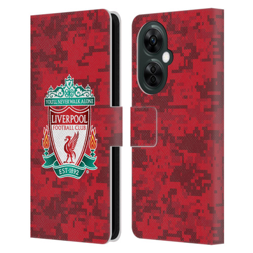 Liverpool Football Club Digital Camouflage Home Red Crest Leather Book Wallet Case Cover For OnePlus Nord CE 3 Lite 5G