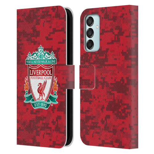 Liverpool Football Club Digital Camouflage Home Red Crest Leather Book Wallet Case Cover For Samsung Galaxy M15/F15 5G