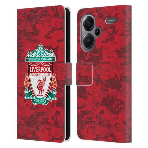 Liverpool Football Club Digital Camouflage Home Red Crest Leather Book Wallet Case Cover For Xiaomi Redmi Note 13 Pro Plus 5G