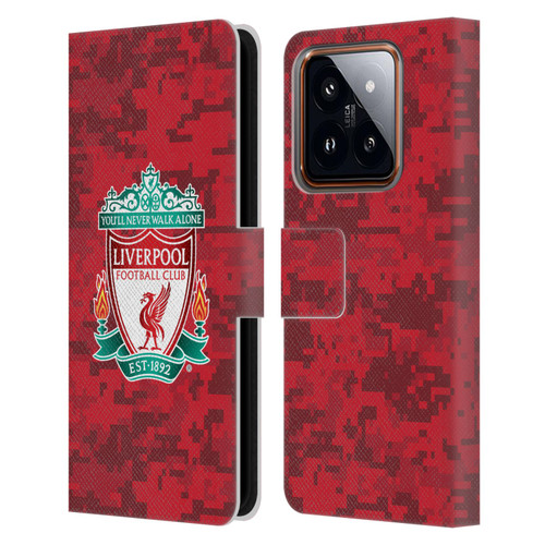 Liverpool Football Club Digital Camouflage Home Red Crest Leather Book Wallet Case Cover For Xiaomi 14