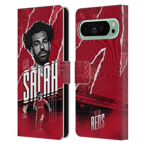 Liverpool Football Club 2023/24 First Team Mohamed Salah Leather Book Wallet Case Cover For Google Pixel 9 Pro XL