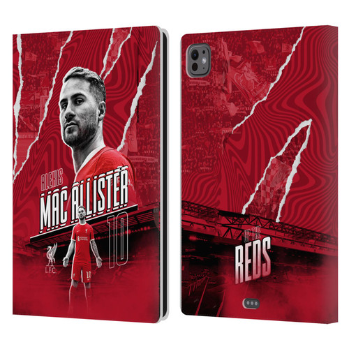 Liverpool Football Club 2023/24 First Team Alexis Mac Allister Leather Book Wallet Case Cover For Apple iPad Pro 11 M4 2024