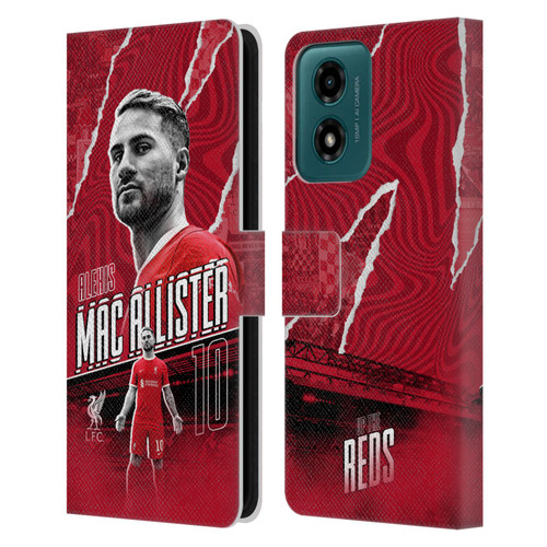 Liverpool Football Club 2023/24 First Team Alexis Mac Allister Leather Book Wallet Case Cover For Motorola Moto G04/G04s/G24 4G