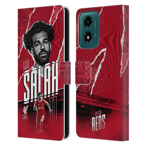 Liverpool Football Club 2023/24 First Team Mohamed Salah Leather Book Wallet Case Cover For Motorola Moto G04/G04s/G24 4G