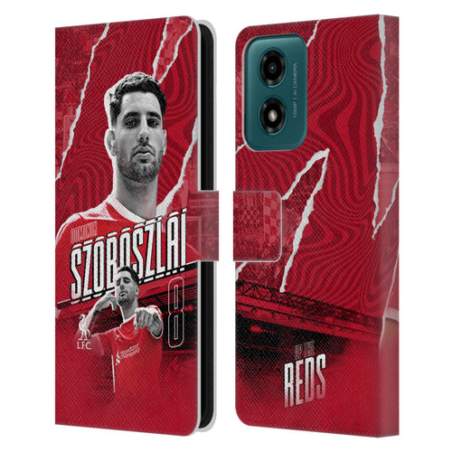 Liverpool Football Club 2023/24 First Team Dominik Szoboszlai Leather Book Wallet Case Cover For Motorola Moto G04/G04s/G24 4G