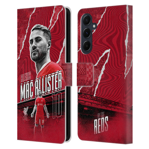 Liverpool Football Club 2023/24 First Team Alexis Mac Allister Leather Book Wallet Case Cover For Samsung Galaxy A55 5G