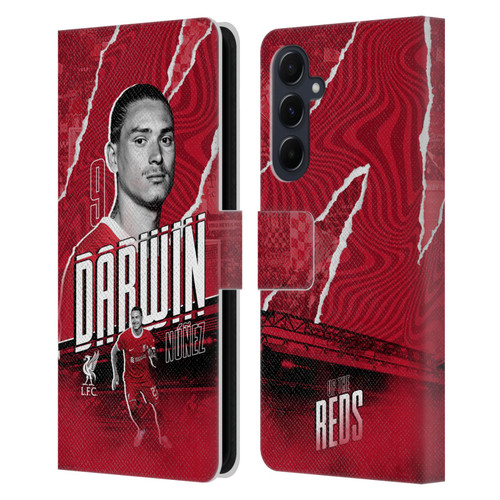 Liverpool Football Club 2023/24 First Team Darwin Núñez Leather Book Wallet Case Cover For Samsung Galaxy A55 5G