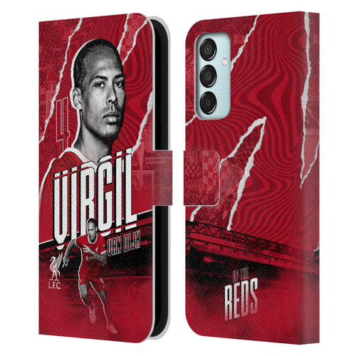 Liverpool Football Club 2023/24 First Team Virgil van Dijk Leather Book Wallet Case Cover For Samsung Galaxy M15/F15 5G