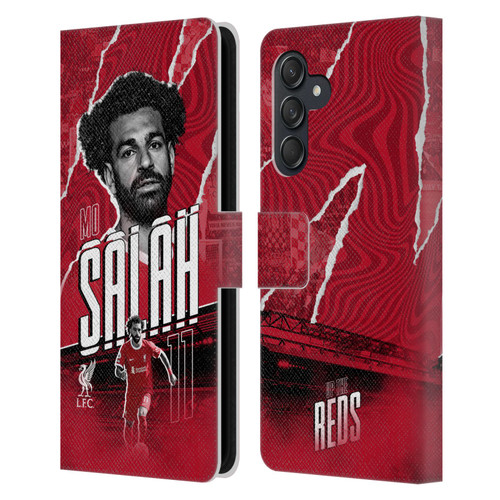 Liverpool Football Club 2023/24 First Team Mohamed Salah Leather Book Wallet Case Cover For Samsung Galaxy M55 5G