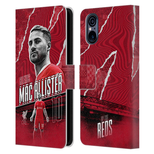 Liverpool Football Club 2023/24 First Team Alexis Mac Allister Leather Book Wallet Case Cover For Sony Xperia 5 V 5G