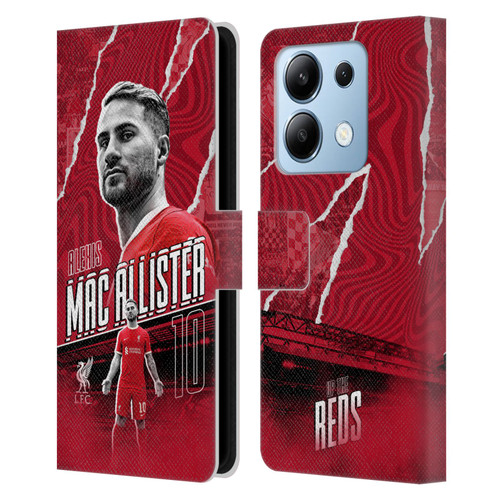 Liverpool Football Club 2023/24 First Team Alexis Mac Allister Leather Book Wallet Case Cover For Xiaomi Redmi Note 13/13 Pro 5G