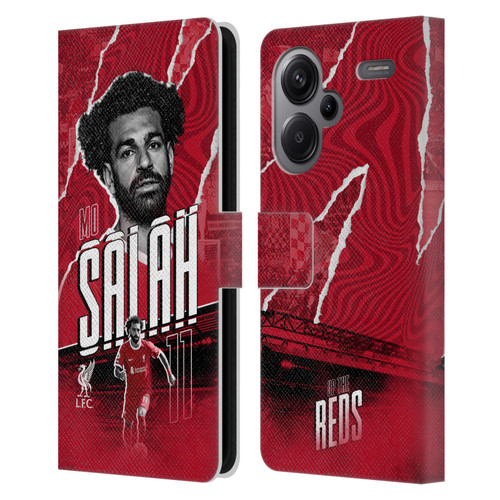 Liverpool Football Club 2023/24 First Team Mohamed Salah Leather Book Wallet Case Cover For Xiaomi Redmi Note 13 Pro Plus 5G