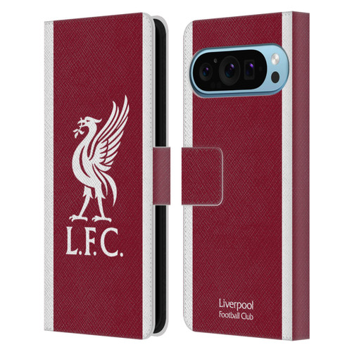 Liverpool Football Club 2023/24 Home Kit Leather Book Wallet Case Cover For Google Pixel 9 / Pixel 9 Pro