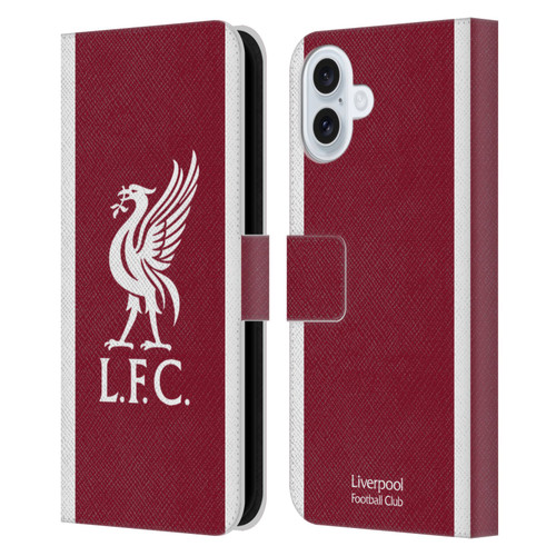 Liverpool Football Club 2023/24 Home Kit Leather Book Wallet Case Cover For Apple iPhone 16 Plus