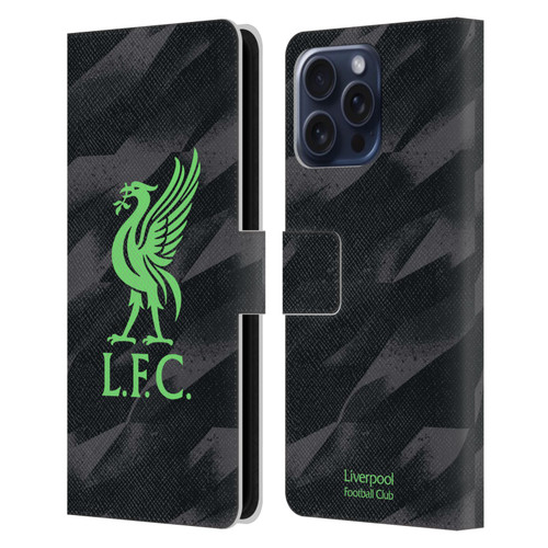 Liverpool Football Club 2023/24 Home Goalkeeper Kit Leather Book Wallet Case Cover For Apple iPhone 16 Pro Max