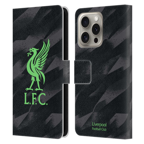 Liverpool Football Club 2023/24 Home Goalkeeper Kit Leather Book Wallet Case Cover For Apple iPhone 16 Pro