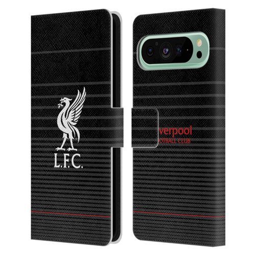 Liverpool Football Club Liver Bird White On Black Kit Leather Book Wallet Case Cover For Google Pixel 9 Pro XL