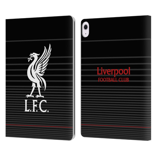 Liverpool Football Club Liver Bird White On Black Kit Leather Book Wallet Case Cover For Apple iPad Air 13 2024