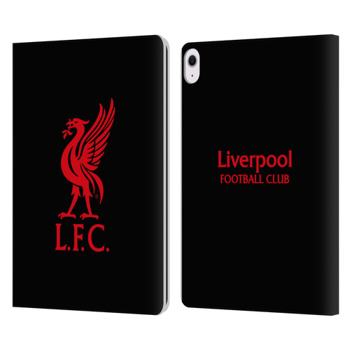 Liverpool Football Club Liver Bird Red Logo On Black Leather Book Wallet Case Cover For Apple iPad Air 13 2024