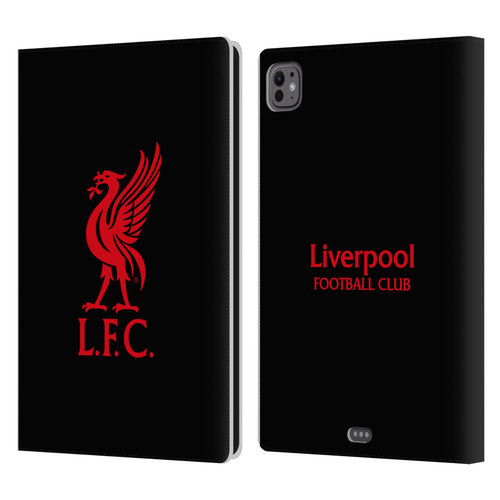 Liverpool Football Club Liver Bird Red Logo On Black Leather Book Wallet Case Cover For Apple iPad Pro 11 M4 2024