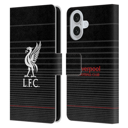 Liverpool Football Club Liver Bird White On Black Kit Leather Book Wallet Case Cover For Apple iPhone 16