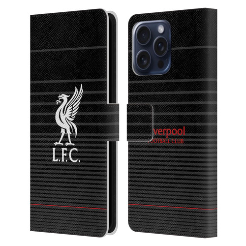 Liverpool Football Club Liver Bird White On Black Kit Leather Book Wallet Case Cover For Apple iPhone 16 Pro Max