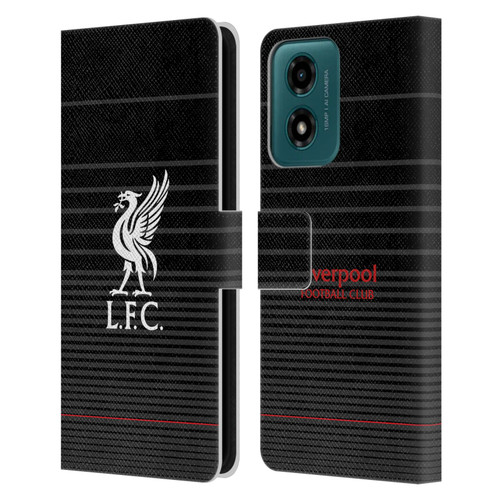 Liverpool Football Club Liver Bird White On Black Kit Leather Book Wallet Case Cover For Motorola Moto G04/G04s/G24 4G