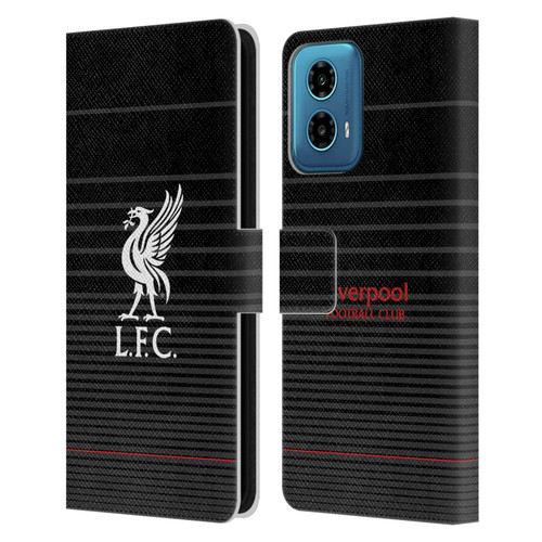 Liverpool Football Club Liver Bird White On Black Kit Leather Book Wallet Case Cover For Motorola Moto G34 5G