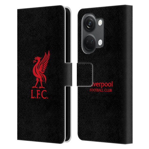 Liverpool Football Club Liver Bird Red Logo On Black Leather Book Wallet Case Cover For OnePlus Nord 3 5G