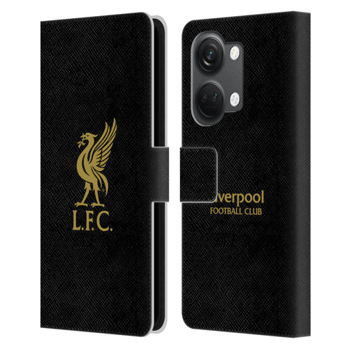 Liverpool Football Club Liver Bird Gold Logo On Black Leather Book Wallet Case Cover For OnePlus Nord 3 5G