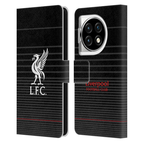 Liverpool Football Club Liver Bird White On Black Kit Leather Book Wallet Case Cover For OPPO OnePlus Ace 3 5G