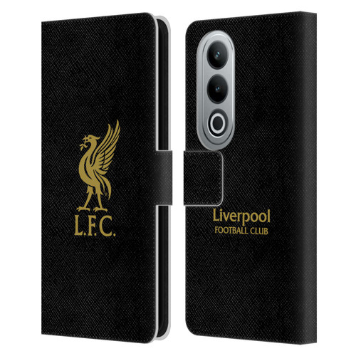 Liverpool Football Club Liver Bird Gold Logo On Black Leather Book Wallet Case Cover For OPPO OnePlus Ace 3V 5G