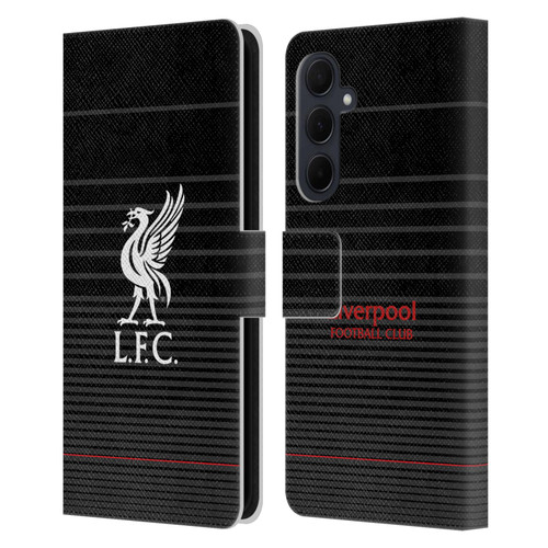 Liverpool Football Club Liver Bird White On Black Kit Leather Book Wallet Case Cover For Samsung Galaxy A35 5G