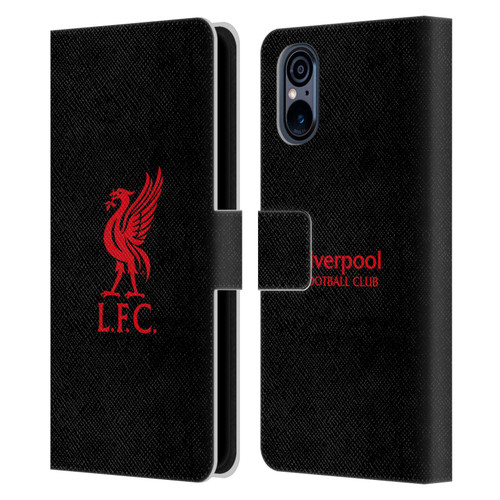 Liverpool Football Club Liver Bird Red Logo On Black Leather Book Wallet Case Cover For Sony Xperia 5 V 5G