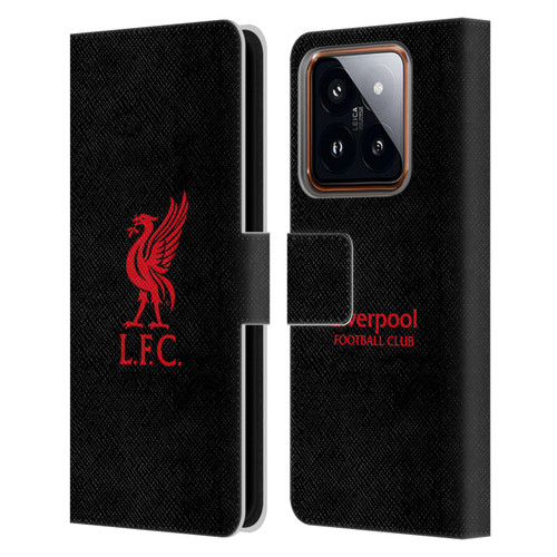 Liverpool Football Club Liver Bird Red Logo On Black Leather Book Wallet Case Cover For Xiaomi 14