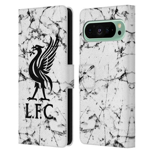 Liverpool Football Club Marble Black Liver Bird Leather Book Wallet Case Cover For Google Pixel 9 Pro XL