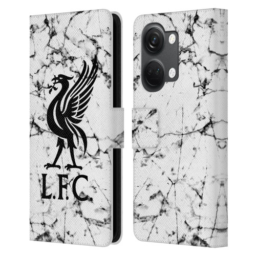 Liverpool Football Club Marble Black Liver Bird Leather Book Wallet Case Cover For OnePlus Nord 3 5G